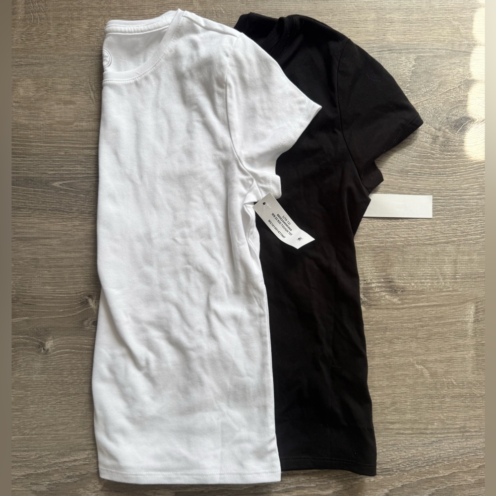 Wonder Nation Girls L(10/12) Tee Set Black/White - Picture 2 of 5